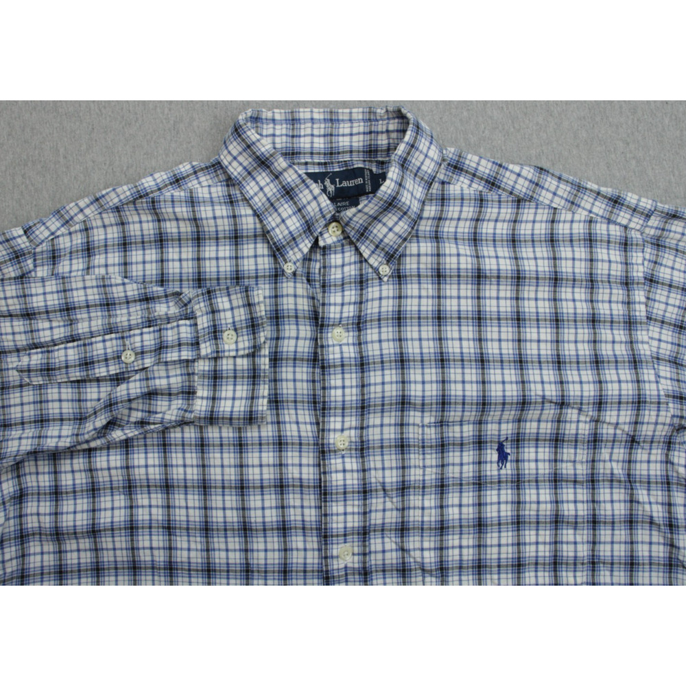 Ralph Lauren Shirt Mens Large Plaid Soft Flannel 100% Cotton Blaire Button Down